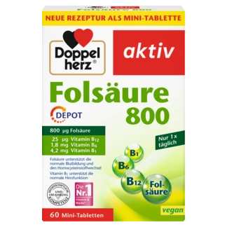 Illustration of the product packaging Doppelherz aktiv Folna kiselina 800 DEPOT  front view